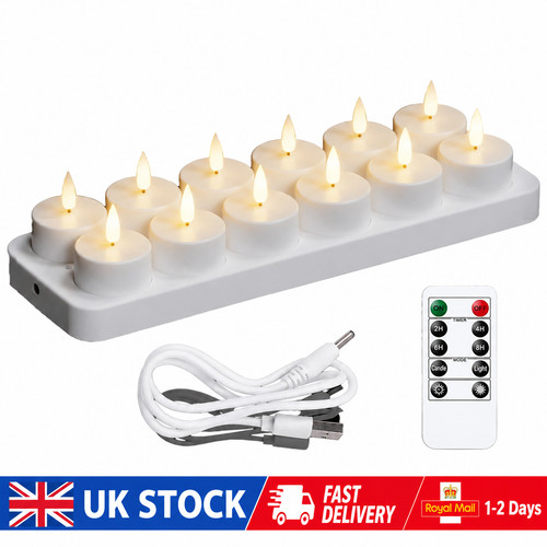 12pcs usb rechargeable candles - 12pcs,