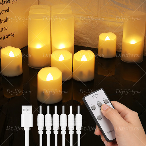 6pcs rechargeable flickering - 6pcs,