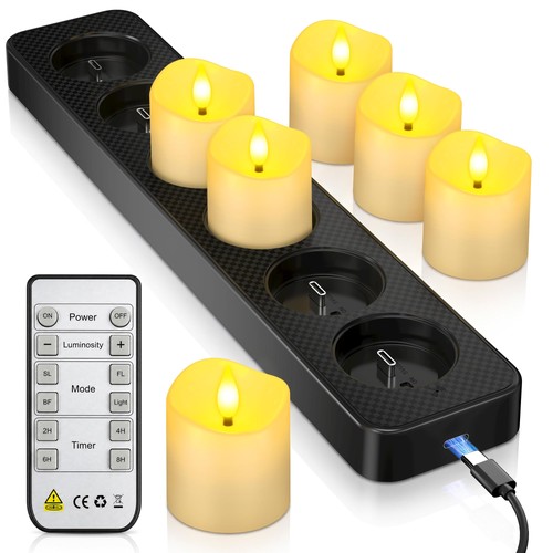Rechargeable led tea lights - 6,