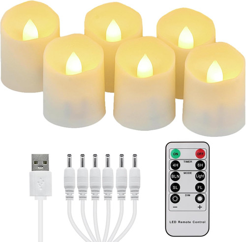6pcs rechargeable led tea - 6pcs,