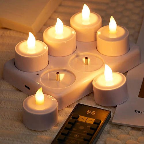 Rechargeable tea lights - tea, 6pcs