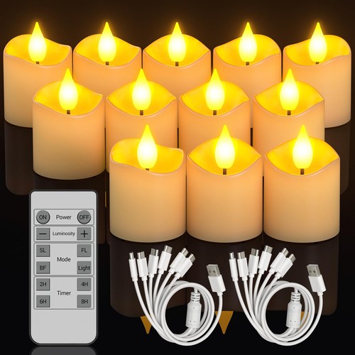 12pcs rechargeable tea - 12pcs, lights