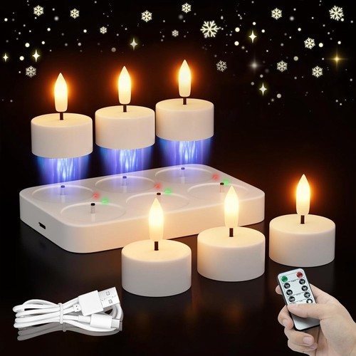 6pcs rechargeable flameless - 6pcs,