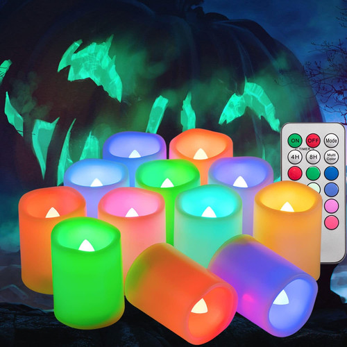 12pcs colored flameless - 12pcs,