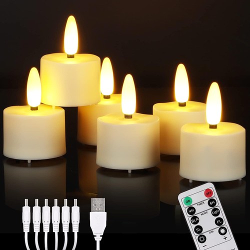 6pcs rechargeable tea light - 6pcs,