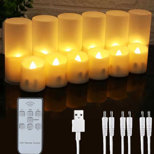 12pcs rechargeable led tea - rechargeable,