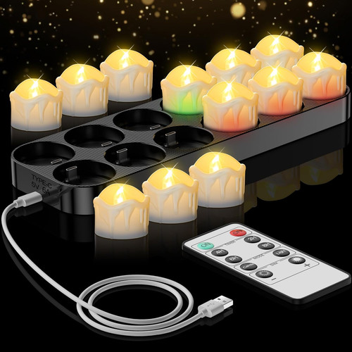 Rechargeable led tea lights - rechargeable,