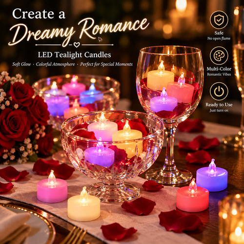Pcs led tea lights - 12/24/36,