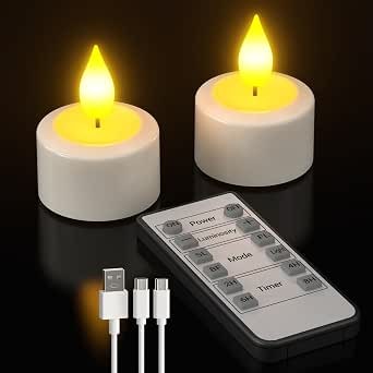 Rechargeable tea lights set - rechargeable,